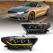 For 2015-2017 Ford Mustang Projector Headlights LED DRL Sequential Head Lights