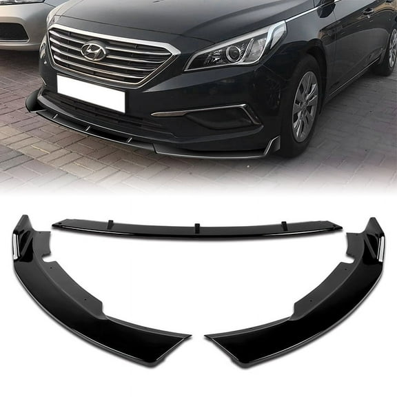 For 2015-2017 Hyundai Sonata Painted Black Front Bumper Body Kit Spoiler Lip 3pc