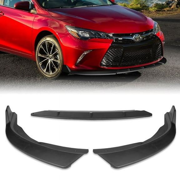 For 2015-2017 Toyota Camry STP-Style Matt Black Front Bumper Body Spoiler Lip