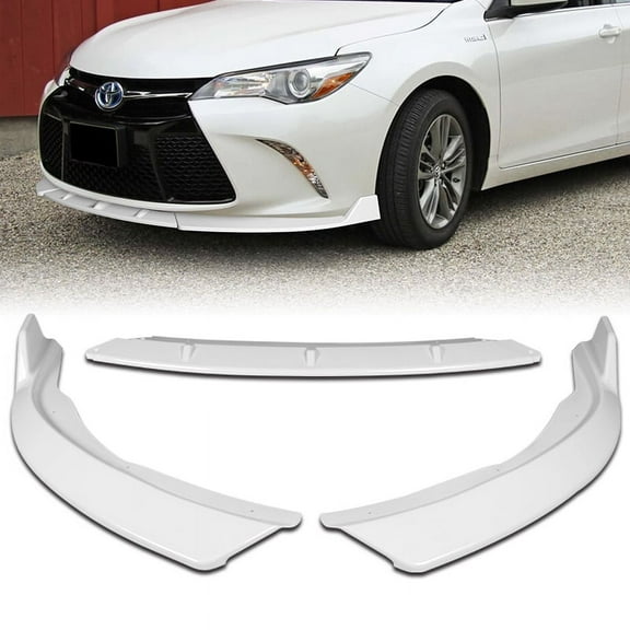 For 2015-2017 Toyota Camry STP-Style Painted White Front Bumper Body Spoiler Lip