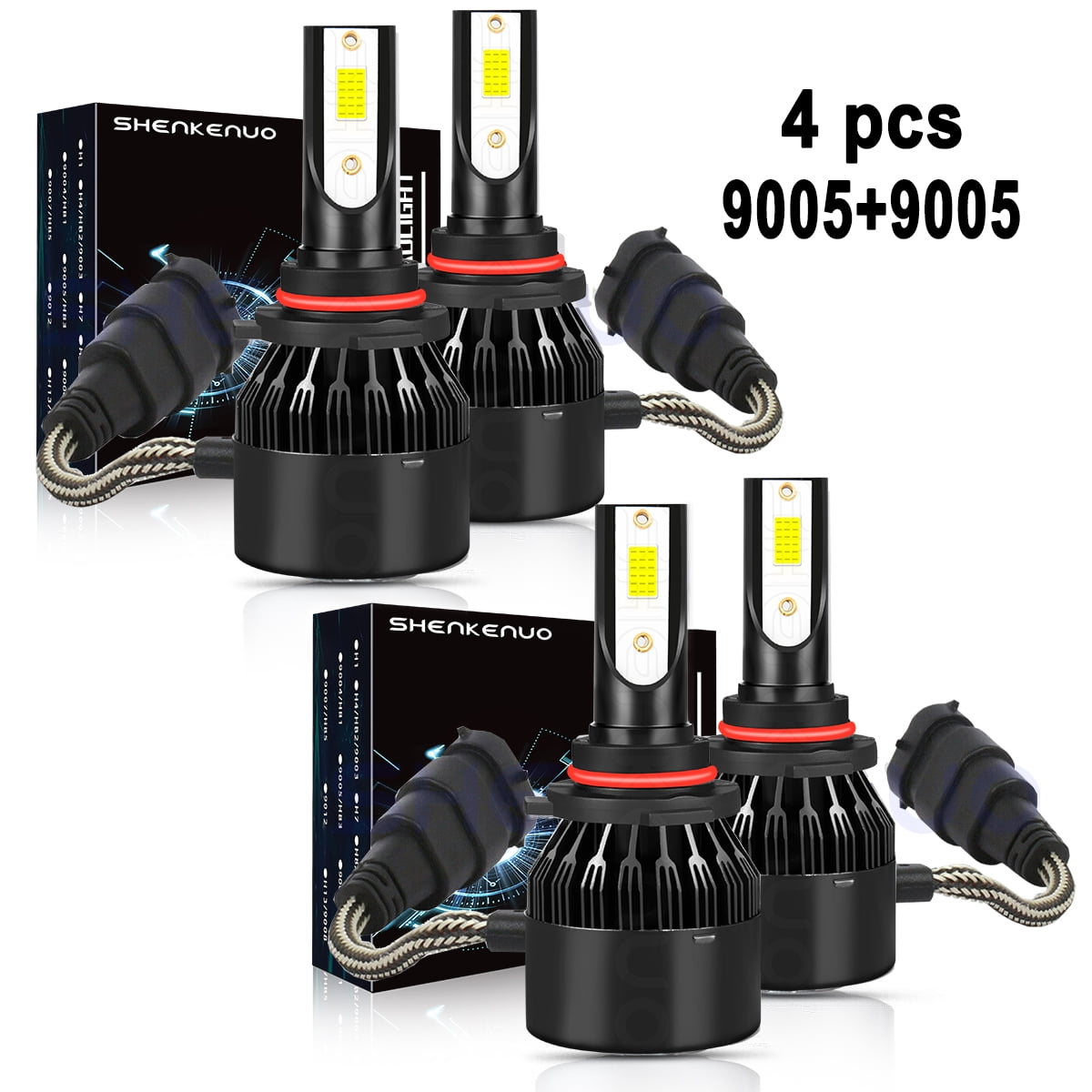 For 2015-2019 Hyundai Sonata LED Headlight Bulbs 9005/hb3 High/Low Beam  6000K White 4pcs