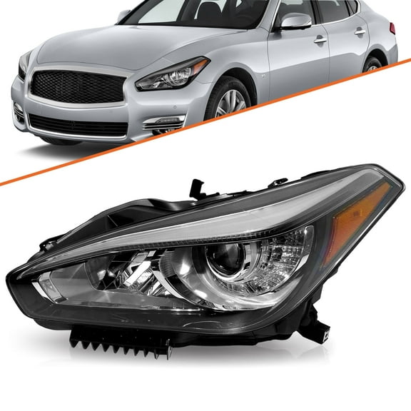 For 2015-2019 Infiniti Q70 w/o AFS Left Driver Side/ Right Passenger Side Headlights Assembly Headlamp
