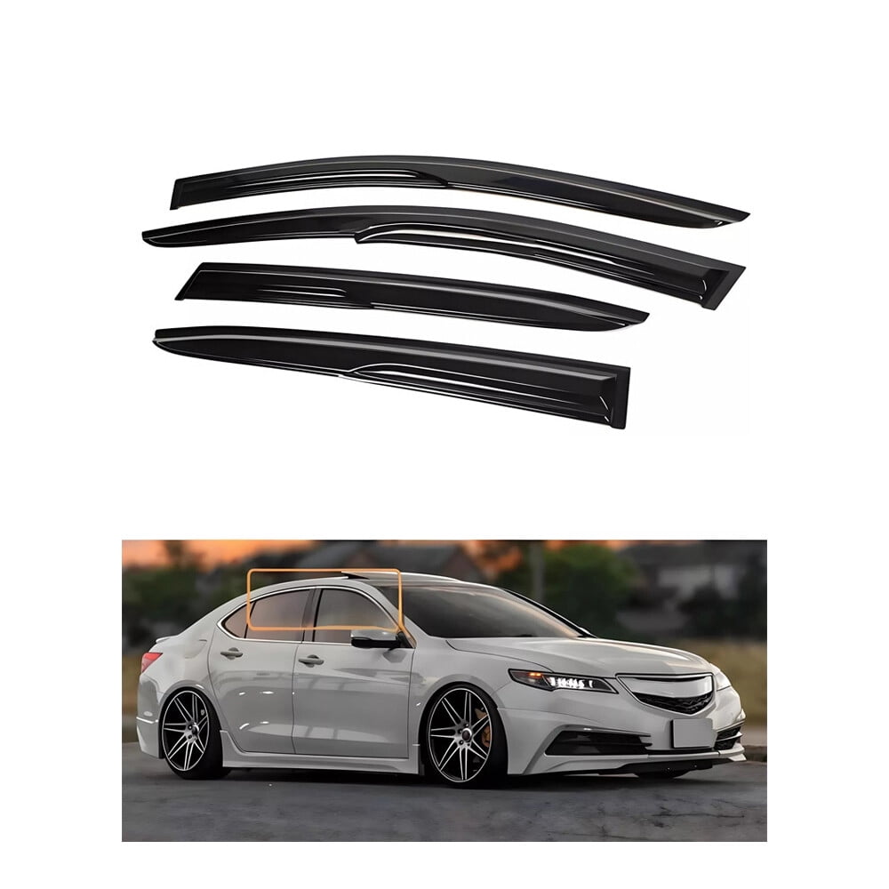 Car Rain Guards Sun Shields Window Visors For 2013-2020 Ford Fusion | 4-Piece Tape-On Rain Guards | Mugen Style Deflectors Tape-on Window Visors - Foto 11