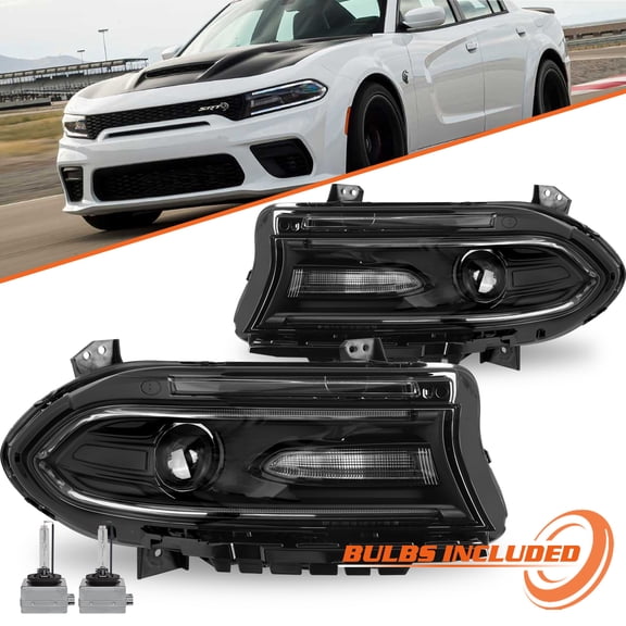 For 2015-2021 Dodge Charger W/DRL HID/Xenon Projector LED Headlight Left & Right