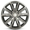 thumbnail image 1 of For 2015-2022 Chevrolet Silverado 1500 22 Inch Hyper Silver with Chrome Inserts Hyper Silver Rim - OE Direct Replacement - Road Ready Car Wheel, 1 of 11