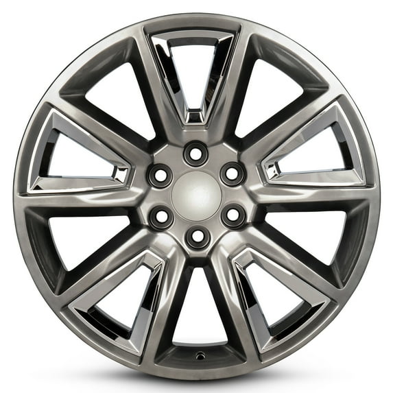 For 2015-2022 Chevrolet Tahoe 22 Inch Hyper Silver with Chrome Inserts Hyper Silver Rim - OE Direct Replacement - Road Ready Car Wheel