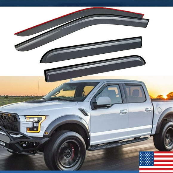 For 2015-2022 Ford F150 Supercrew Window Visor In Channel Rain Guards Vent Evprm
