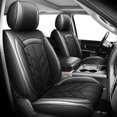 thumbnail image 1 of For 2015-2022 Ford F150 Truck Car Seat Covers Pu Leather Front Seat Cushion Black+Gray, 1 of 6
