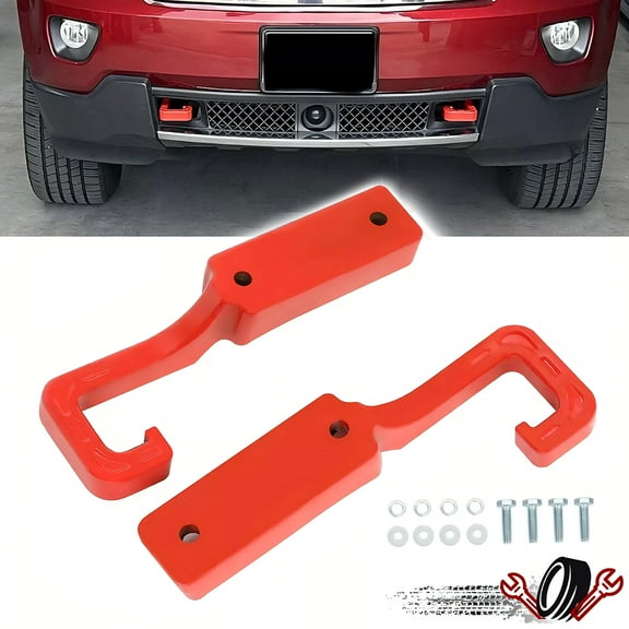 For 2015-2023 Jeep Grand Cherokee Tow Hooks Red Forged Steel w/ Screws
