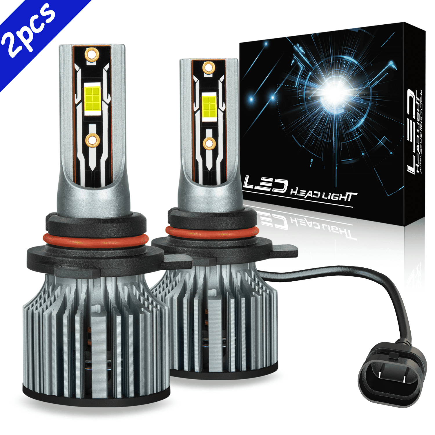 For 2015 Dodge Charger 2pcs 9012 LED Headlight High/Low Beam Bulbs ...