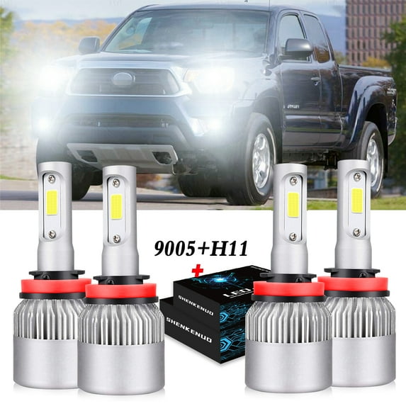 For 2016 2017 2018 2019 Toyota Tacoma LED Headlight Bulbs H9/H11 High Beam and Low Beam 4pc