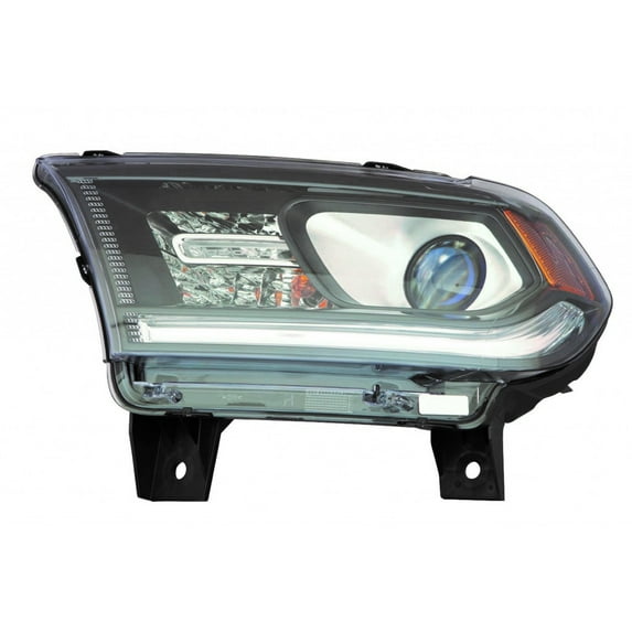 For 2016 2017 2018 Dodge Durango Headlight Assembly Driver Side Halogen w/o LED Lamp Chrome Housing
