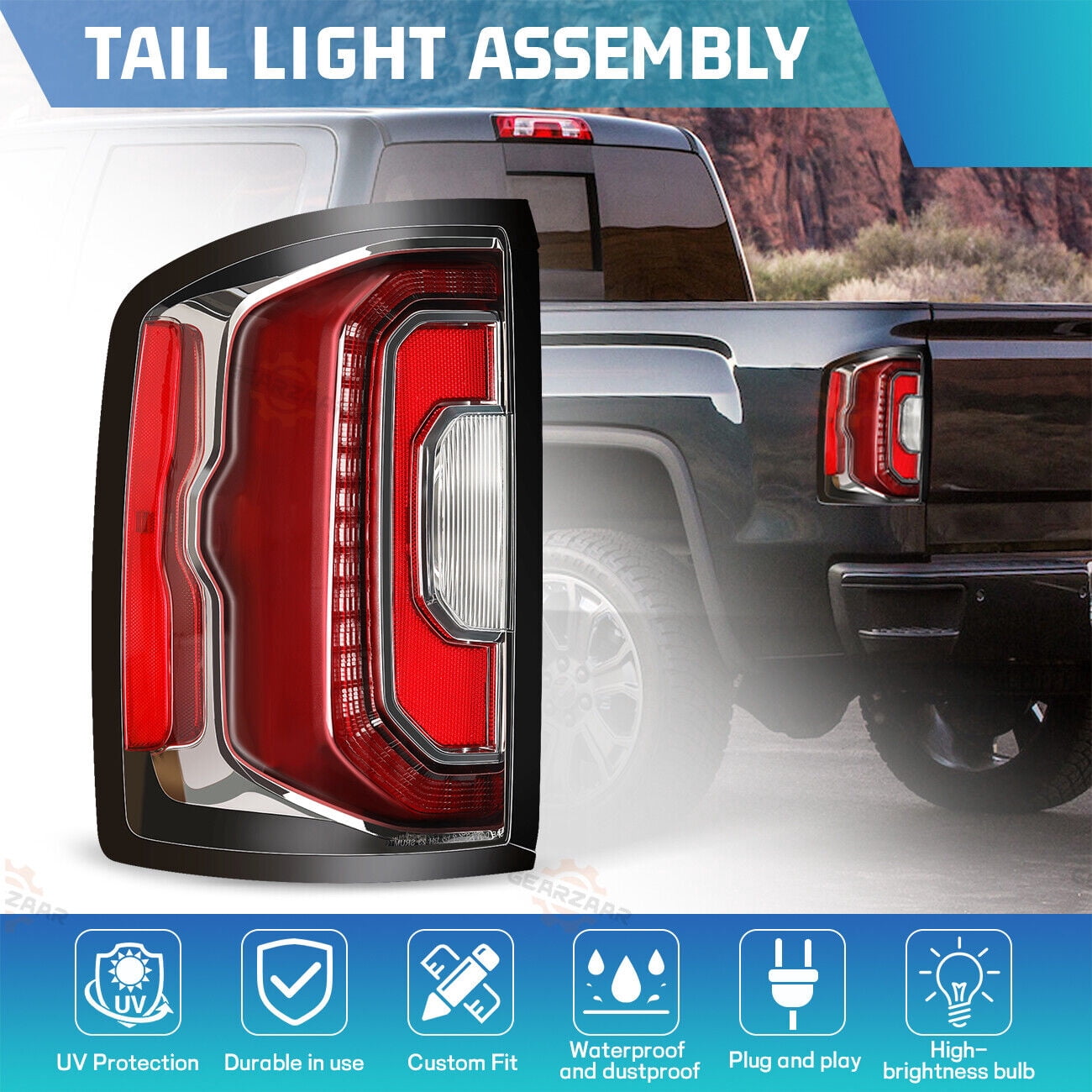 LED Tail Light Brake Lamp For 2016-2018 GMC Sierra 1500 – Passenger Side – KARPAL 1KPGM1903056