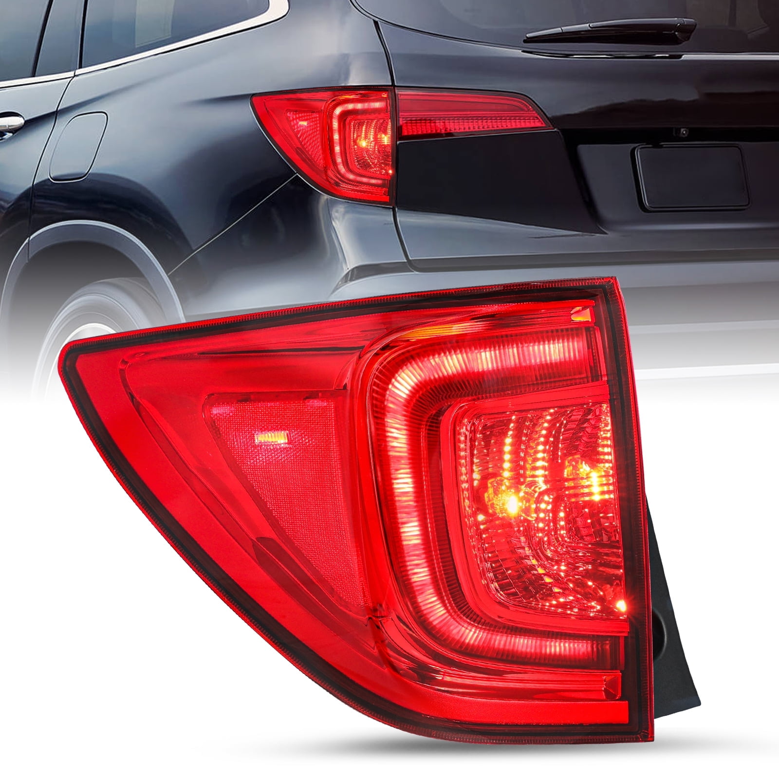 For 2016 2017 2018 Honda Pilot Rear Outer Tail Light Brake Lamps