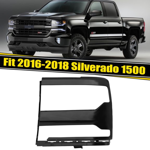 For 2016 2017 2018 Silverado 1500 Front Black Headlight Trim Bezel Cover Driver