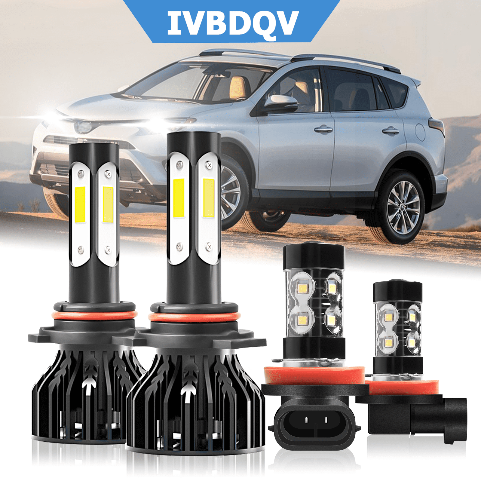 For 2016 2017 2018 Toyota RAV4 9012 LED Headlight H11 Fog Light Bulbs ...