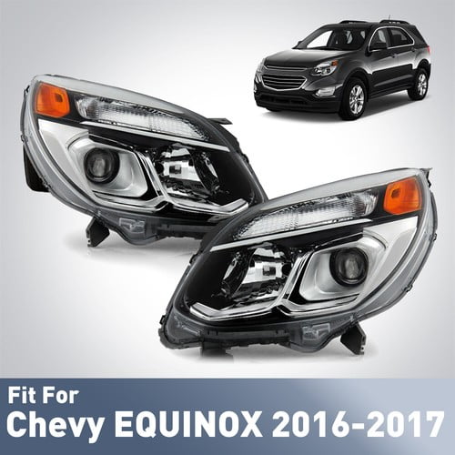 For 2016 2017 Chevrolet Equinox Halogen Headlights w/Bulbs Left + Right Pair