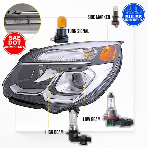 For 2016-2017 Chevrolet Equinox L/LS/LT/LTZ/Premier Driver Headlight w/ BULB LH