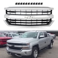 thumbnail image 2 of Silver Billet Grille Combo For 99-02 Chevy Silverado 1500 & 00-06 Tahoe/Suburban – Polished Aluminum – YHIMPORT 2 of 6