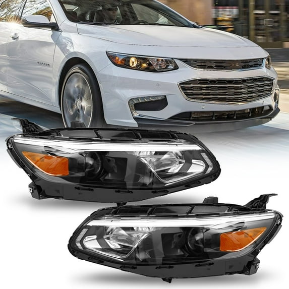 For 2016-2018 Chevy Malibu Driver Left+Right Side Halogen Headlight
