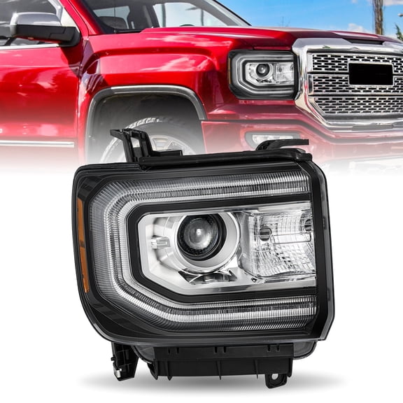 For 2016-2018 GMC Sierra 1500 HID/Xenon LED DRL Projector Headlights Assembly