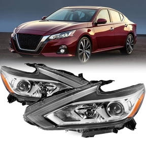 For 2016-2018 Nissan Altima w/o LED DRL Halogen Chrome Headlights Headlamps Pair