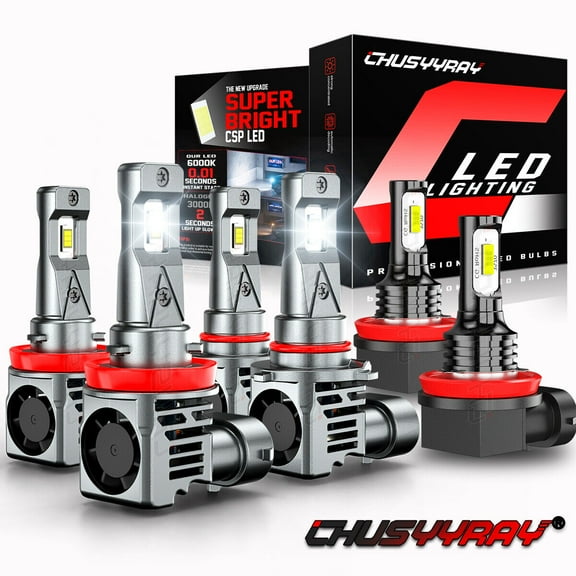 For 2016-2020 Honda Civic LED Combo Headlight Fog Light Bulbs Kit 6000K White High Performance