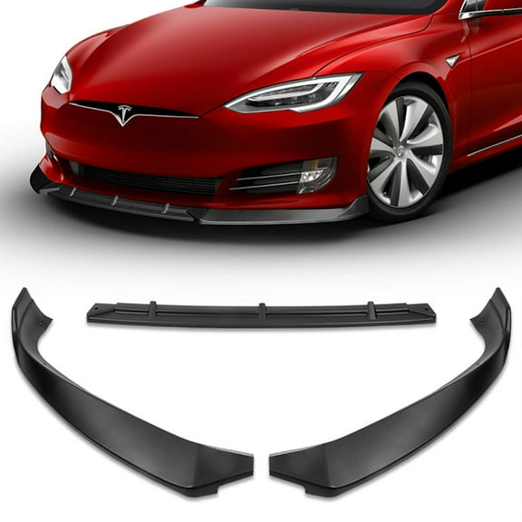 For 2016-2020 Tesla Model S STP-Style Matt Black Front Bumper Body Spoiler Lip