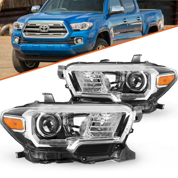 For 2016-2022 Toyota Tacoma w/ LED DRL Chrome Headlights Headlamps Left Right