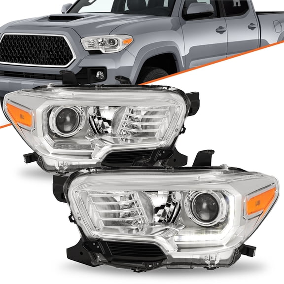 For 2016-2022 Toyota Tacoma w/ LED DRL Chrome Headlights Headlamps Left Right