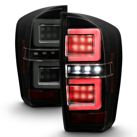 For 2016-2023 Toyota Tacoma Full LED Tube Tail Lights Brake Lamps Black Smoked