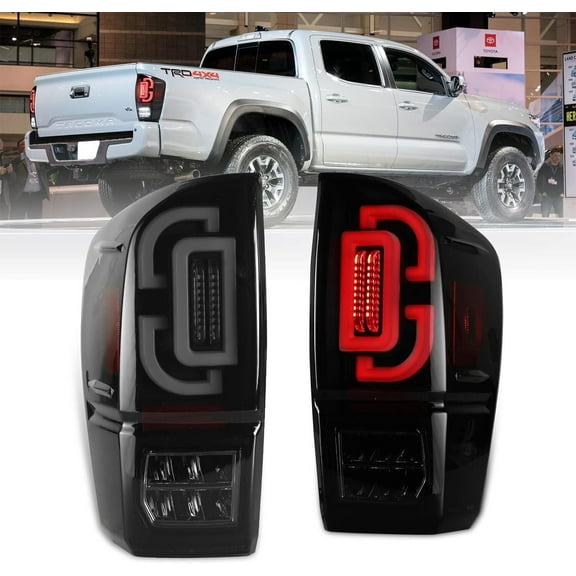 For 2016-2023 Toyota Tacoma LED Tail Lights Sequential Turn Signal Lights-Smoked Lens