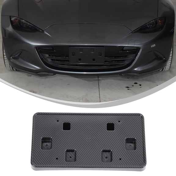 For 2016-2026+ Mazda MX-5 U.S.Front License Plate Holder Front Bumper License Plate Bracket ABS Carbon Fiber  Car Exterior  Accessories