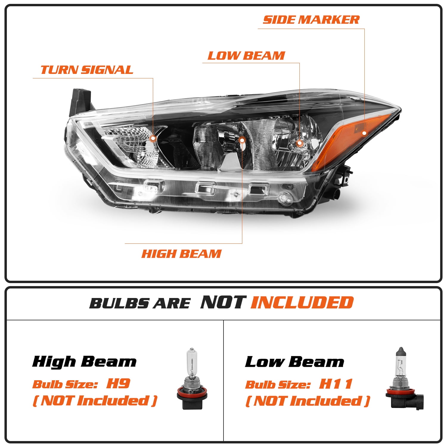 For 2017 2018 2019 2020 Nissan Kicks Halogen Headlights Assembly Headlamps Left/Right