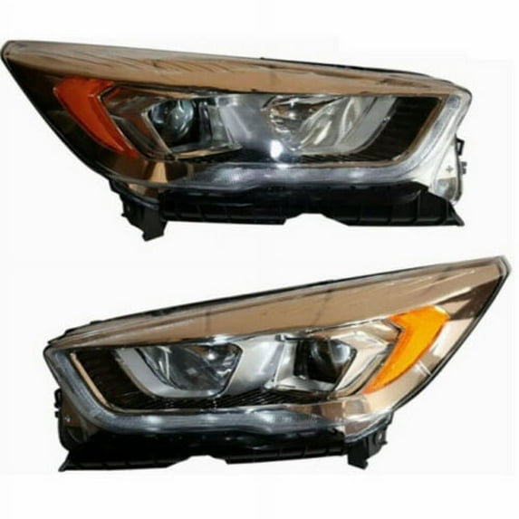 For 2017 2018 2019 Ford Escape Halogen Headlights Headlamps w/LED DRL Left+Right