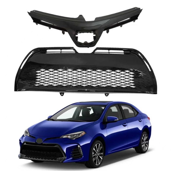 For 2017 2018 2019 Toyota Corolla SE XSE Front Upper & Lower Bumper Grill Grille