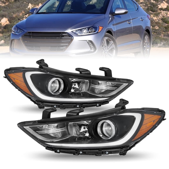For 2017 2018 Hyundai Elantra Headlights Headlamps Assembly Replacement Left & Right Pairs