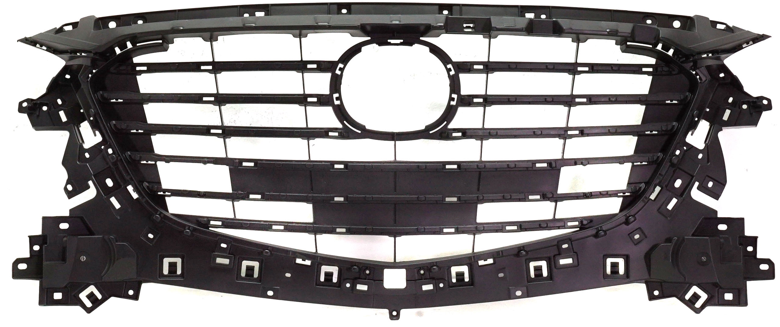 Front Primed Grille Cover Assembly For 2017-2018 Mazda 3 – Black Plastic Direct Fit