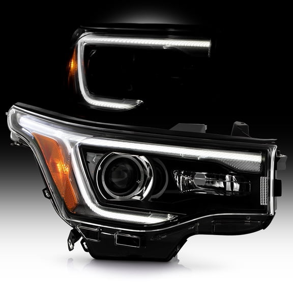 For 2017-2019 GMC Acadia w/ LED DRL Black Halogen Headlight Headlamp Passenger