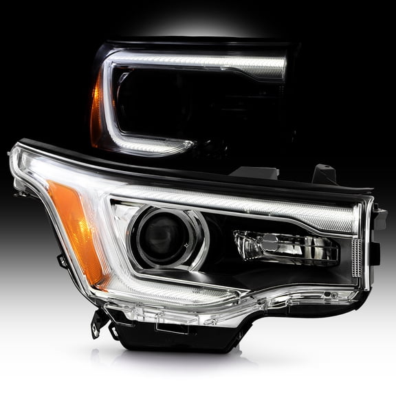 For 2017-2019 GMC Acadia w/ LED DRL Chrome Halogen Headlight Headlamp Passenger