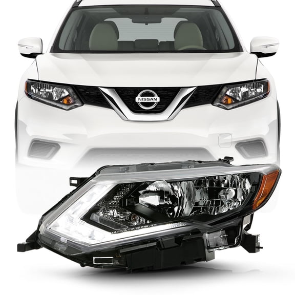 For 2017-2019 Nissan Rogue Halogen w/LED DRL Headlight Headlamp LH Driver Side