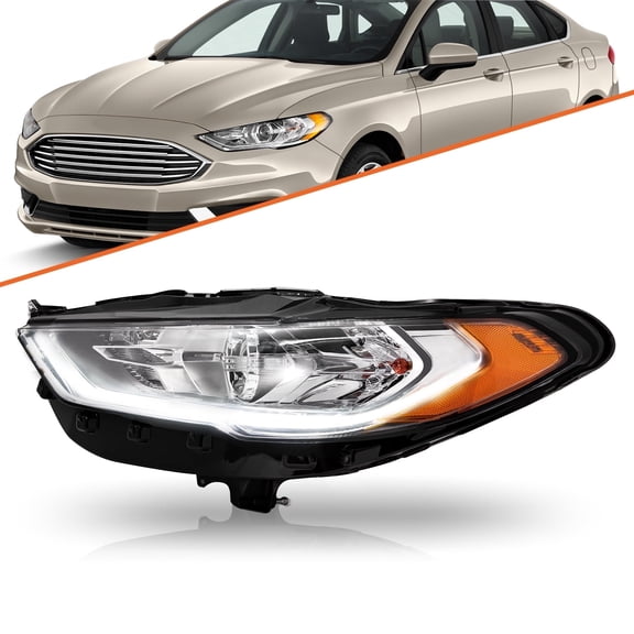 For 2017-2020 Ford Fusion Projector LED DRL Driver Side/Passenger Side Headlights Headlamp