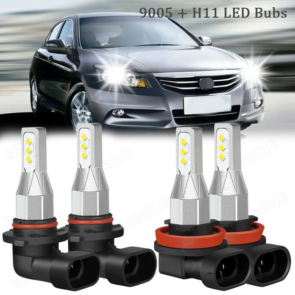 For 2017-2020 Honda Ridgeline Combo 4x 9005+H11 LED Headlight High/Low Bulbs