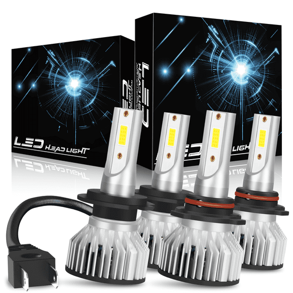 For 2017-2020 Kia Forte 2022 LED Headlight Bulbs High Low Beam LED Light Set 4Pack Combo