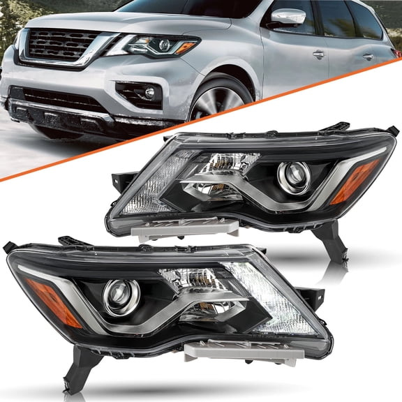 For 2017-2020 Nissan Pathfinder Halogen LED DRL Headlights Headlamps Left+Right