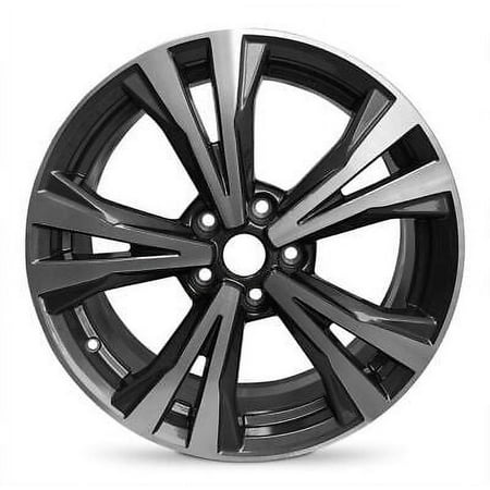 For 2017-2020 Nissan Rogue 18 Inch Black Machine Face (Diamond Cut) Black Rim - OE Direct Replacement - Road Ready Car Wheel