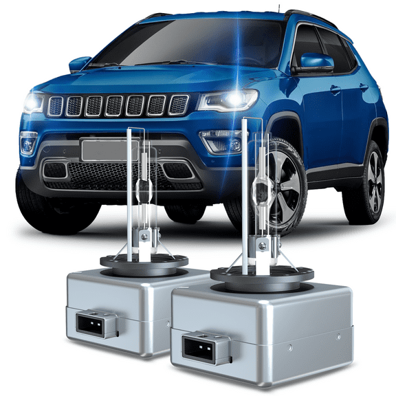 For 2017-2021 Jeep Compass HID Headlights Bulb D3S Bi-Xenon High Low Beam Replacement Kit