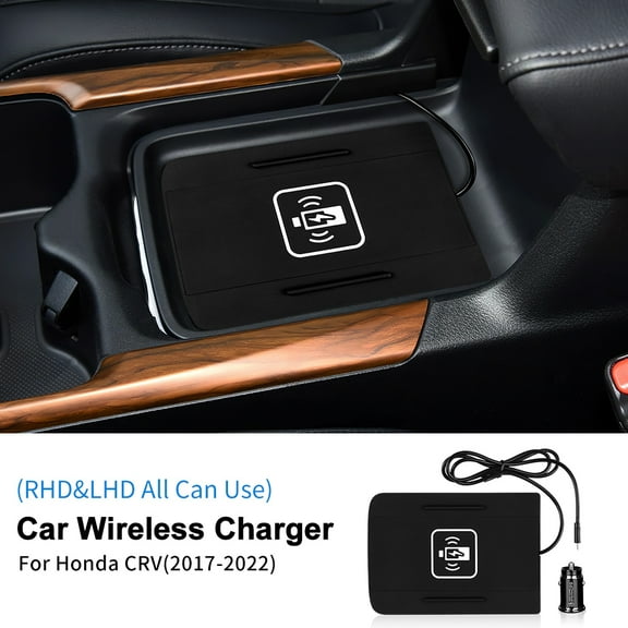 For 2017-2022 Honda CRV Special Car Wireless Charging Mobile Phone Silicone Wireless Charging Left and Right Driving Universal, Black