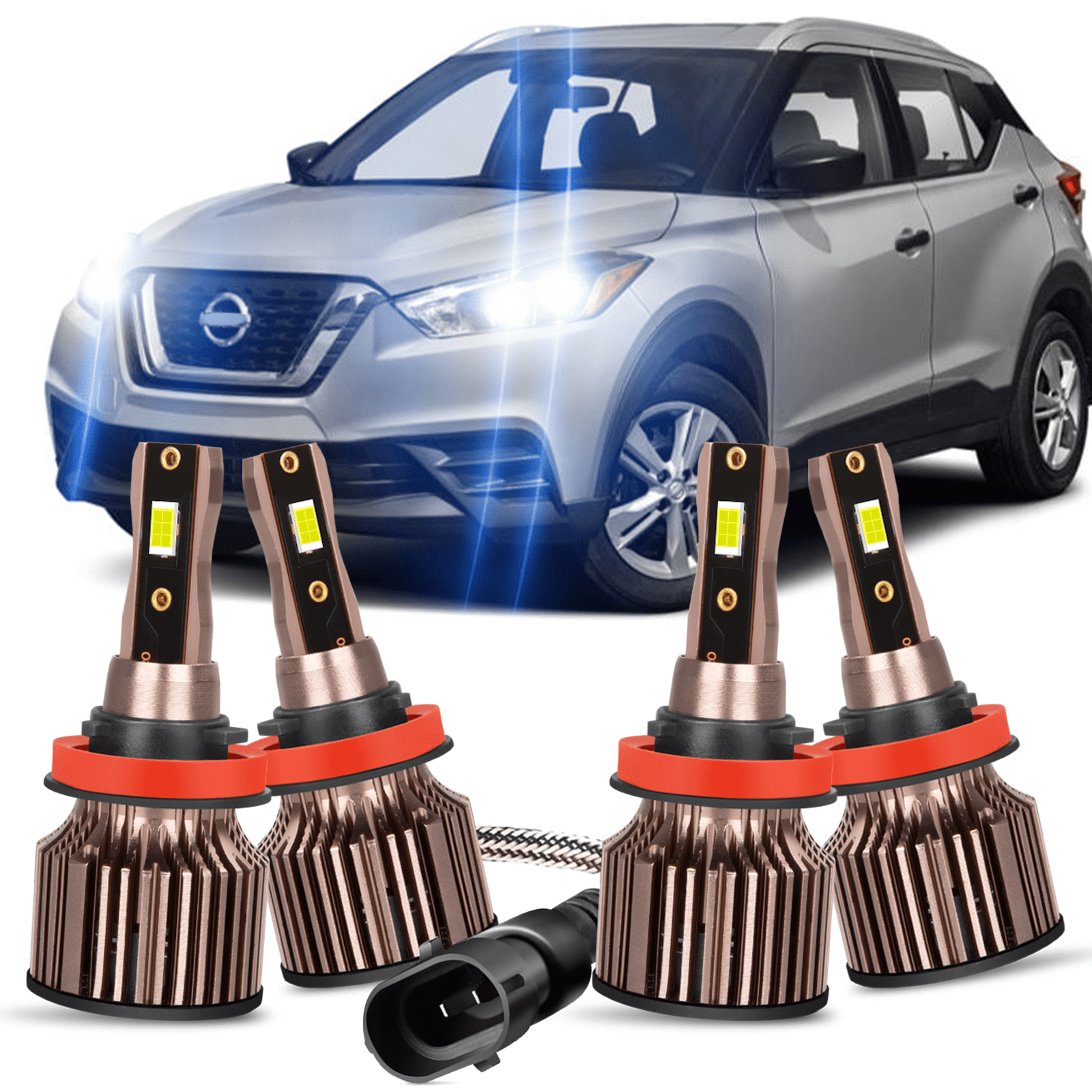 For 2017-2022 Nissan Kicks LED Headlight Bulb High Low Beam Kit 6500K ...