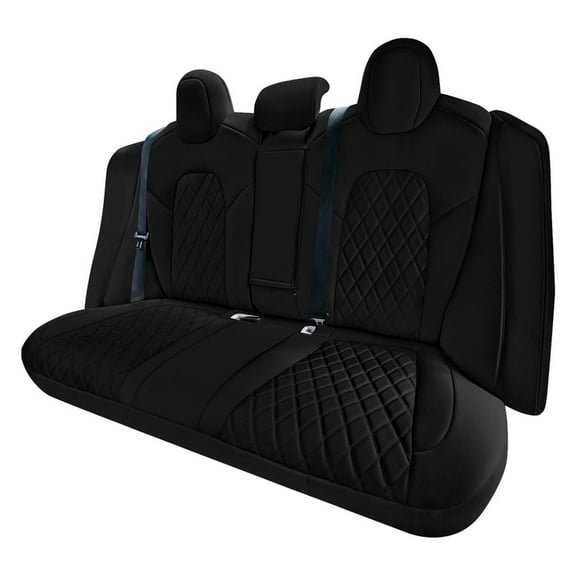 For 2017-2023 Tesla Model 3 FH Group Neoprene Waterproof Custom Fit Car Seat Covers Black - Rear